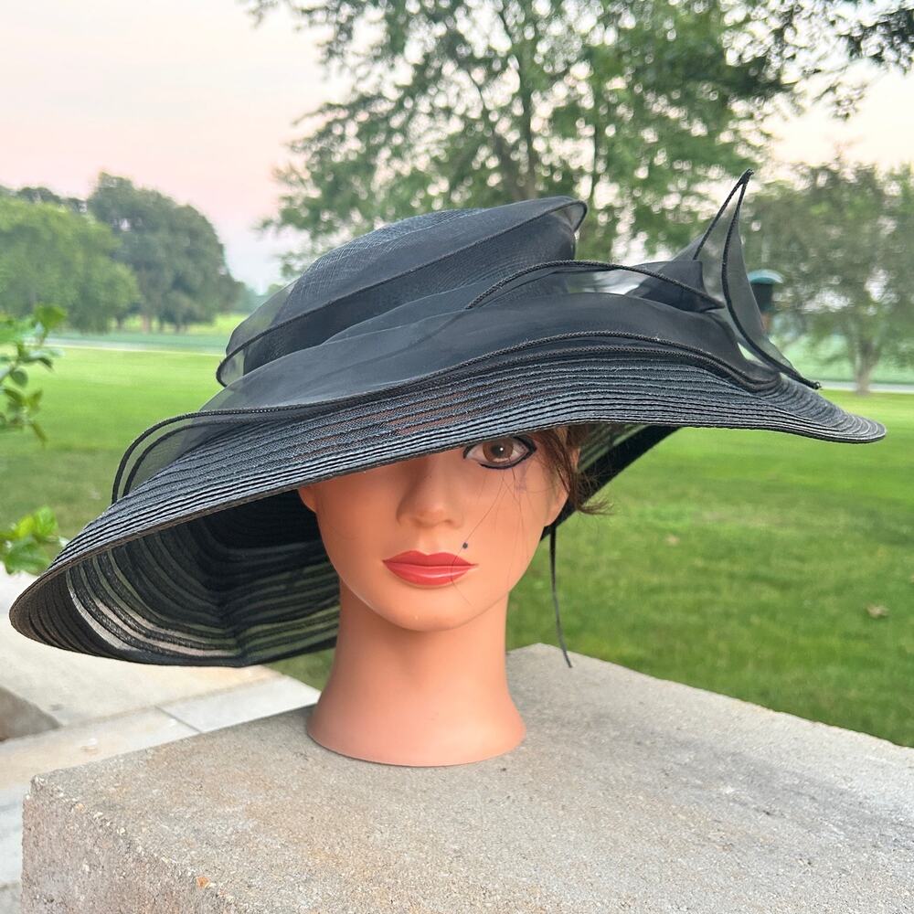 Scala Pronto Hat Derby Church Fancy Wide brim Black